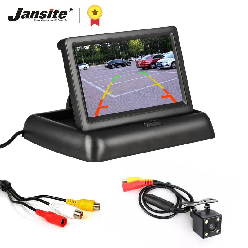 Монитор складной автомобильный Jansite 4 3&quot TFT LCD дисплей NTSC PAL для камеры заднего