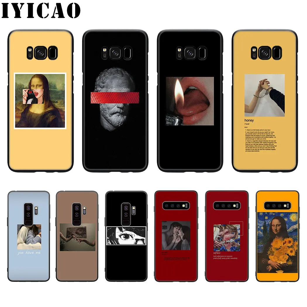 Art Aesthetic Van Gogh Mona Lisa David Soft Silicone Case for Samsung Galaxy S20 S10 S9 S8 Lite Plus Ultra S10E S6 S7 Edge | Мобильные