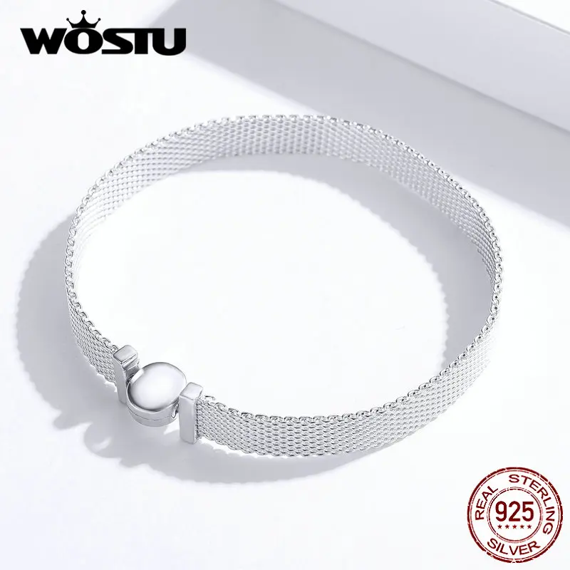 WOSTU, дизайн, подлинный 925 пробы, серебро, платина, браслет, подходит для оригинального дизайна, бусины для женщин, модное ювелирное изделие, FIX110