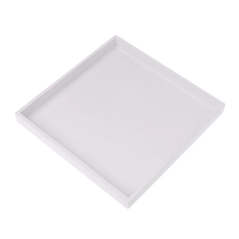 

New Wood Tray Food Serving Makeup Storage Fruit Plate Photo Props Modern White