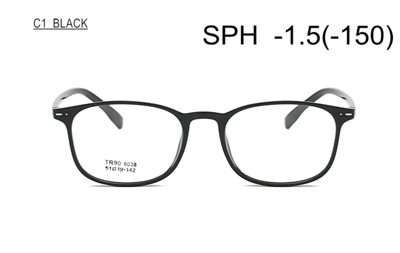 C1 (-1.5) SWOKENCE SPH-0,5 до-6,0 TR90 оправа очки по рецепту для близорукости для женщин и мужчин очки по рецепту для близоруких F121 - Цвет оправы: C1 (-1.5)