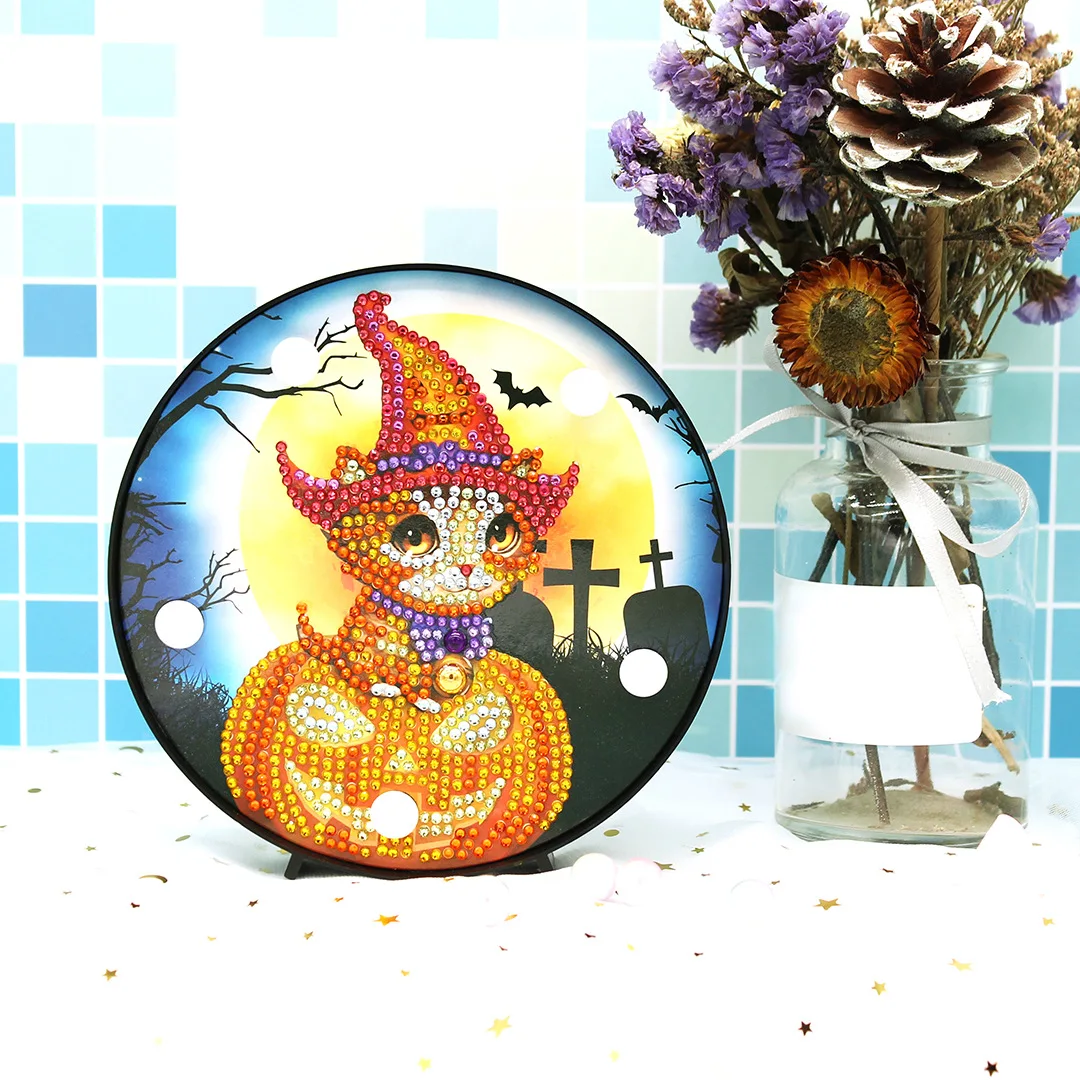 

LED Diamond Painting Light 5D diamond painting DIY modeling lamp night light Halloween new handmade point drill