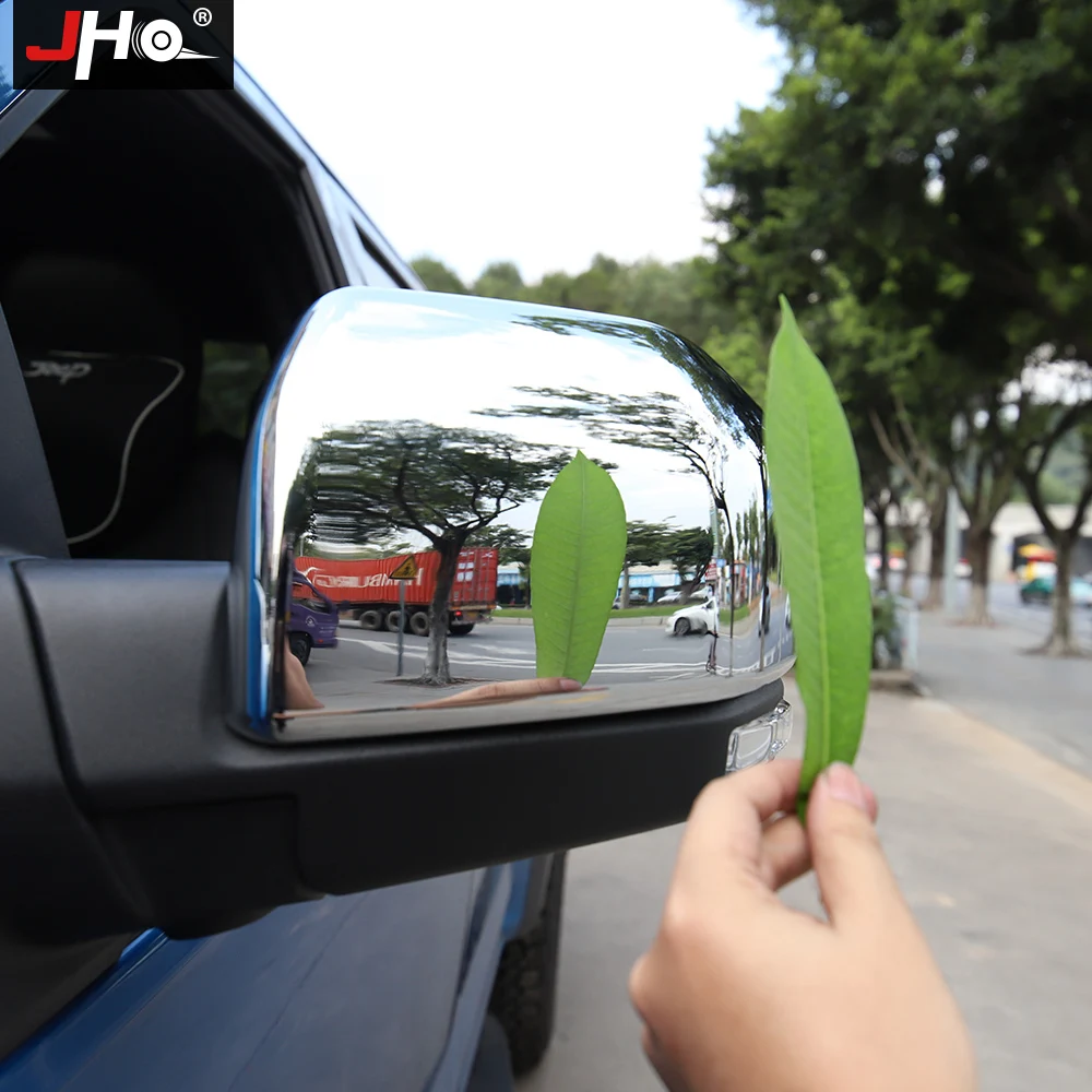 JHO звукосниматель аксессуары Хром ABS карбоновое зерно заднего вида боковое зеркало крышка для- Ford F150 Raptor