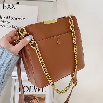 

[BXX] Chain PU Leather Crossbody Bags for Women 2020 Winter Branded Handbags Trend Lady Designer Women's Luxury Hand Bag HP507