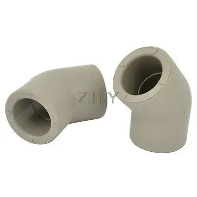 

2 Pcs Gray PVC 20mm Inner Dia 45 Deg Elbow Design Pipe Tube Connector