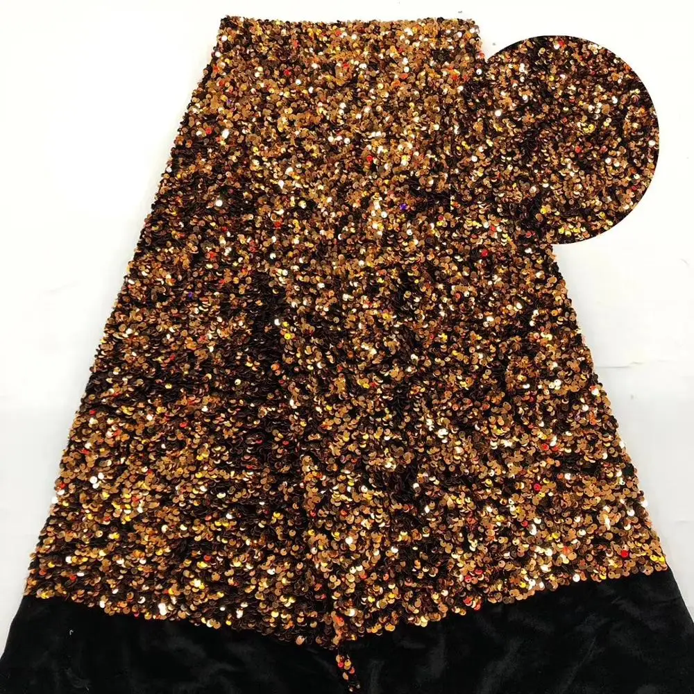 Нигерийская бархатная кружевная ткань с блестками высокого качества африканский тюль кружева пайетки ткань для свадебных платьев Win655