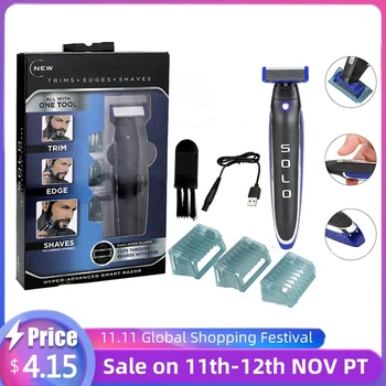 

Solo Electric Shaver Flex Razor Head 3 in 1 Shaving Washable Trimmer Edage Comfy Clean For Men