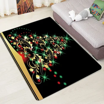 

1PC Christmas Rug Merry Christmas Doormats Carpet Anti-slip Mat Santa Claus Home Bathroom Christmas Decorations Home Party Mats