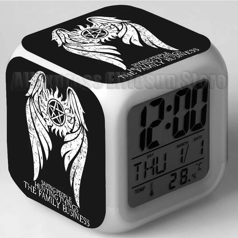 Supernatural LED Alarm Clock 7 Color Flash