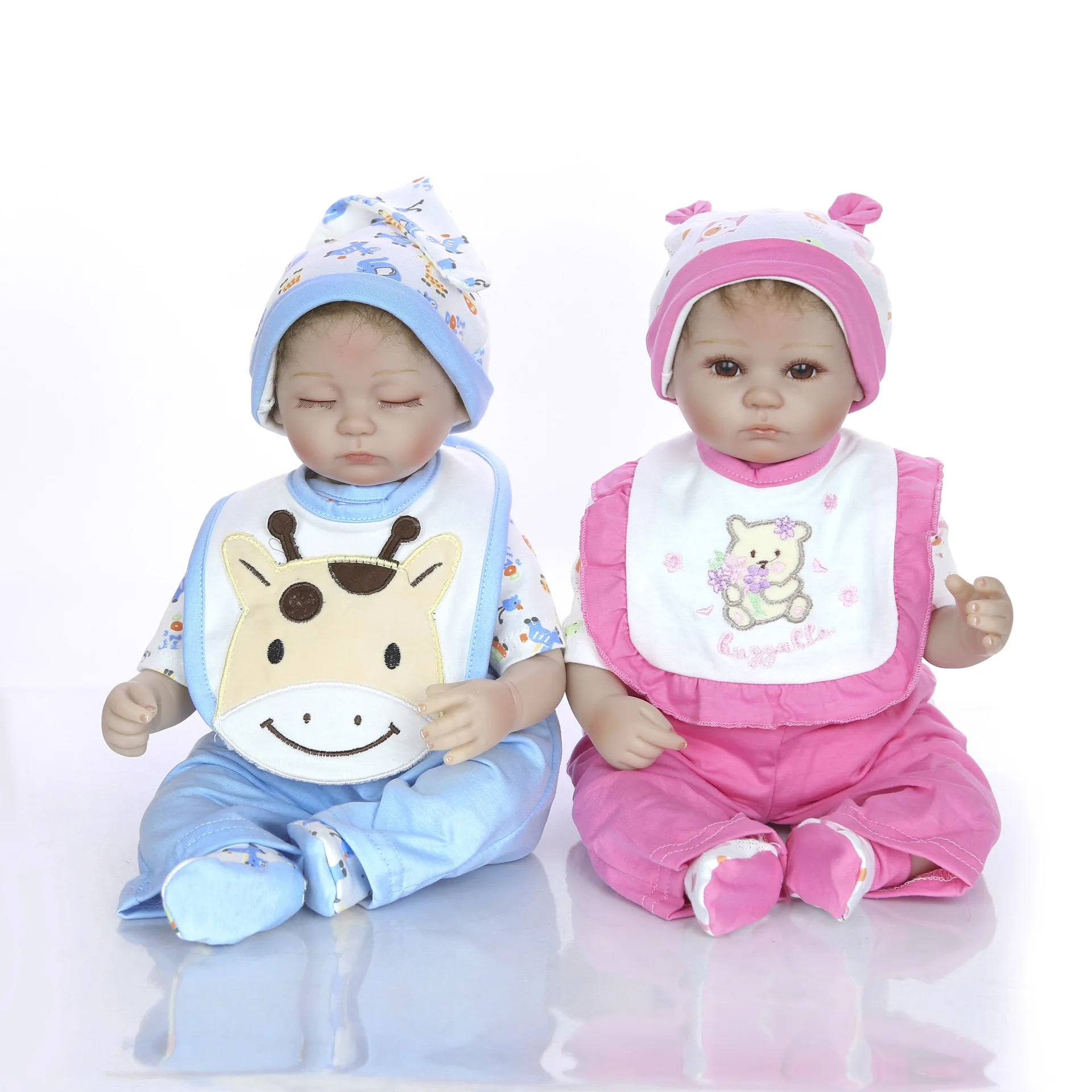  Keiumi2019 New Style Eye-closed Reborn Baby Doll 17-Inch Cloth Body Model Infant Children to Sleep 