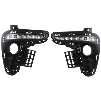 

ECAHAYAKU For Kia Rio K2 2017 2018 Yellow Turning Signal Style Relay Waterproof Car DRL 12V LED Daytime Running Light Daylight