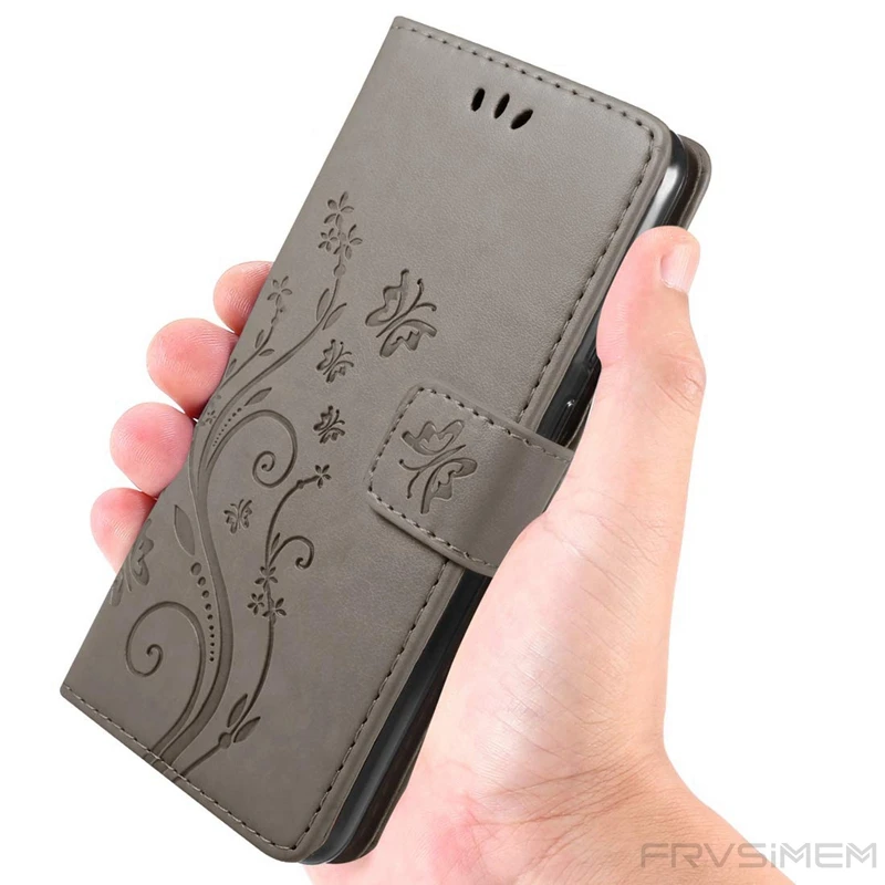 Leather Case for HUAWEI Y6 Y7 Pro Prime 2019 2018 Y5 2017 Y9 Protection Butterfly Wallet Flip Phone Cover | Мобильные телефоны и