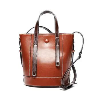 

WoMan Girls Leather Bucket Handbag Shoulder Bag Tote Messenger Satchel