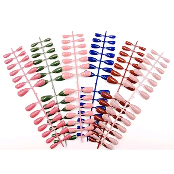 

Ludeer Pure Color Fake Nails Beautiful False Nail with Glue for Woman Reflective Press on Nail Tips for Girls Nails Art Suppies