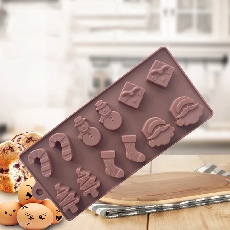 

Christmas Tree Bell Fondant Cake Tools Socks Deer Nonstick Silicone Mold Chocolate Jelly Pudding Molds for Baking Kitchen Tools