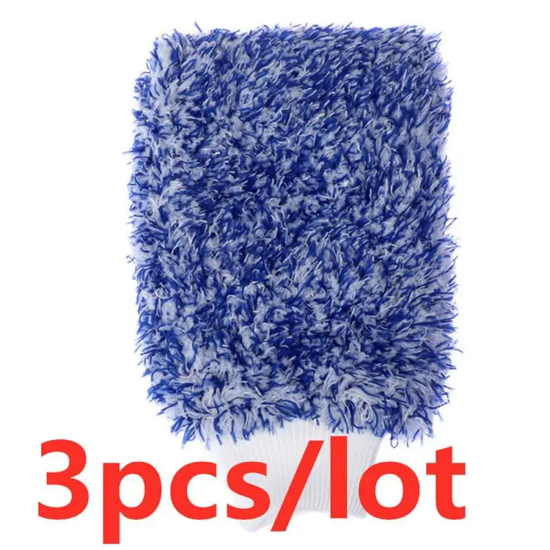 Microfiber Plush Car Hosehold Soft Mitt Washing Glove Cleaning Brush Towel SS3 