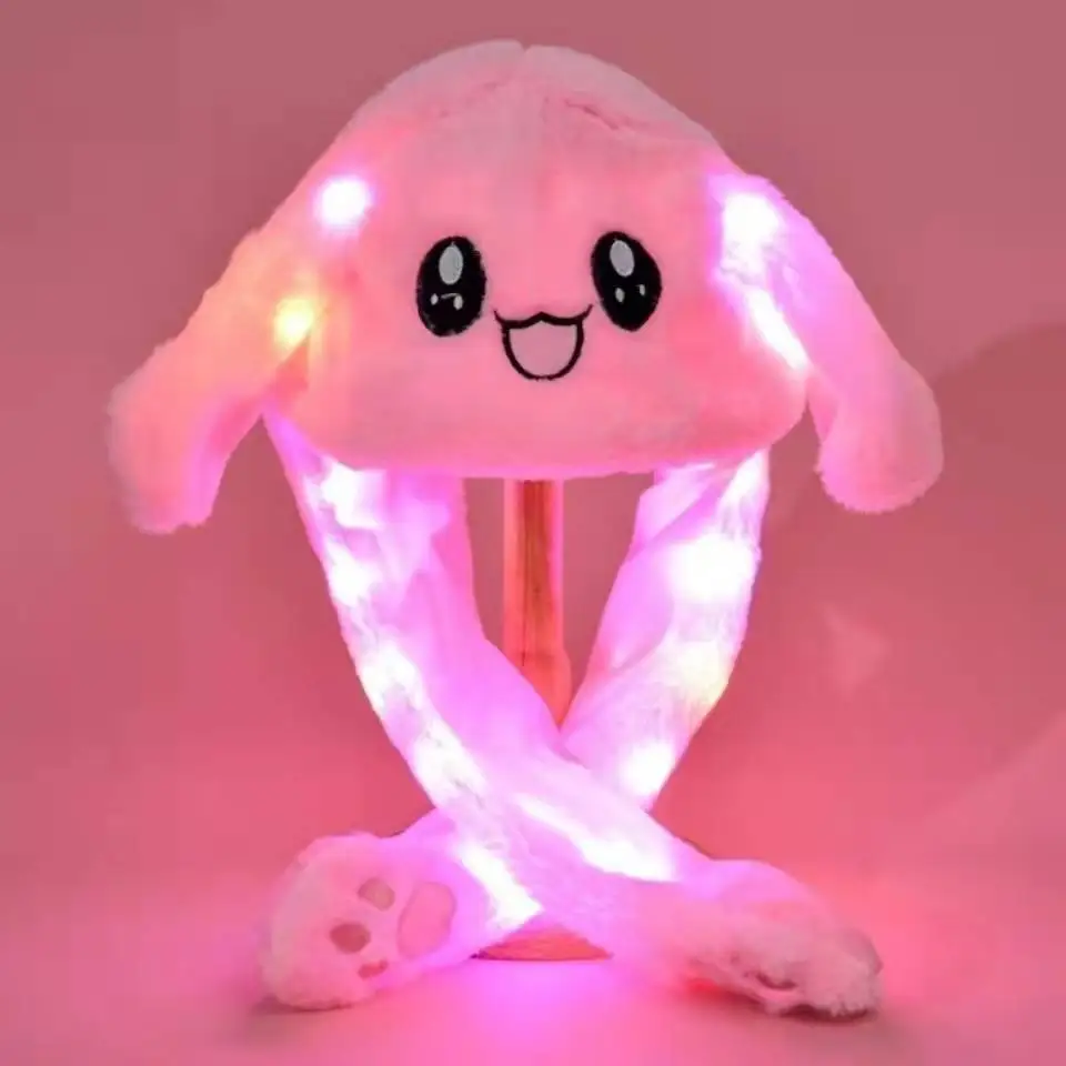 newborn socks for babies Glowing Plush Ear Moving Jumping Rabbit Hat Funny Glowing Ear Moving Bunny Hat Cosplay Christmas Party Hat 5-18 Years and Adult best baby accessories of year