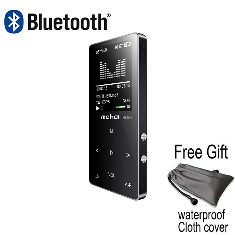 Black with bluetooth Металлический Bluetooth MP3 плеер без потерь HiFi MP3 музыкальный плеер с высококачественным звуком динамик электронная книга FM радио часы - Цвет: Black with bluetooth