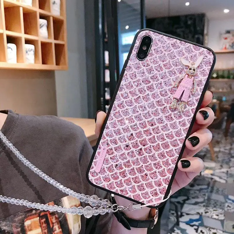 

Bracelet diagonally lucky clover phone case for xiaomi 8 9 SE Lite for Redmi 6 note 7 6 Pro A2lite phone back cover