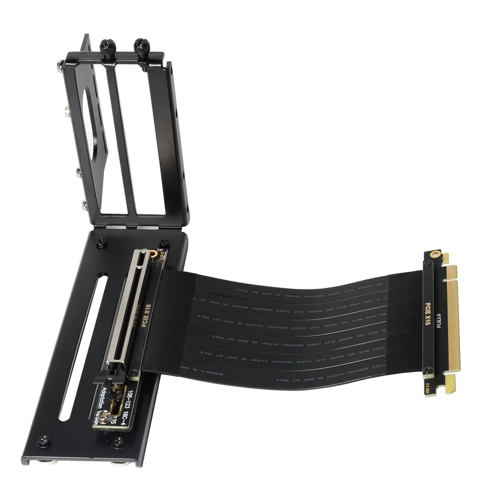 High-Speed PCI-E 3.0 Riser Cable Extender for PC Graphics Cards - 16x GPU Riser with Vertical Kit for ATX Chassis Description Image.This Product Can Be Found With The Tag Names Computer Cables Connecting, Computer Peripherals, PC Hardware Cables Adapters, Riser pcie