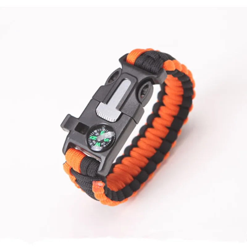 Multi-function Military Emergency Survival Paracord 4mm Bracelet Outdoor Scraper Whistle Buckle Paracord Tools 550 Paracord  6