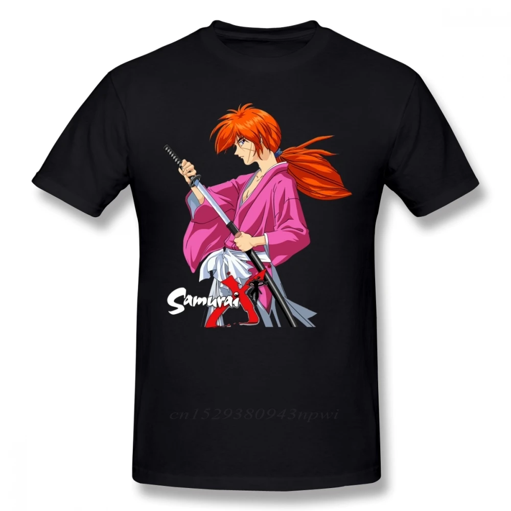 Rurouni Kenshin T Shirt Himura Kenshin Battousai Samurai T-shirt Men Cotton  Tee Shirt Awesome Beach Graphic Tshirt - T-shirts - AliExpress