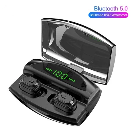 

New TWS IPX5 Bluetooth 5.0 Earphone Ture Wireless CVC Noice Cancel HD Microphone 3500mAh LED Display For Xiaomi Samsung Phone