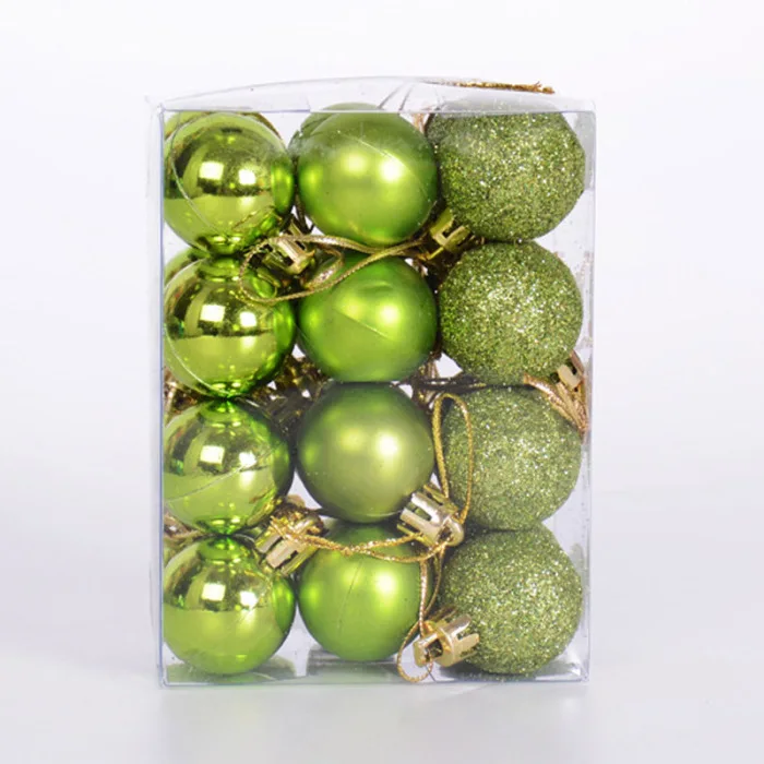 24 шт. 30 мм Мини рождественские мячики елочные шары пластиковые елочные подвесные украшения для вечерние