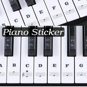 

New Creative Durable Universal Transparent Piano 54/61/88 Key Note Keyboard Sticker Decals