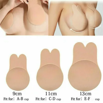 

Invisible Breast Lift Silicone Nipple Cover Push Up Bra Tape Sticker Rabbit Pad Bra Padding Strapless Bra Natural Color