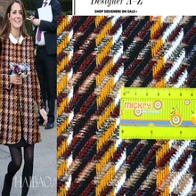 20% шерстяная желто-белая и черная винная плетеная гусиная лапка ткань средней толщины