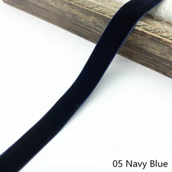 Velvet Ribbon for Wedding and Party Decorations - Gift Wrapping and DIY Hair Bowknot (05 Navy Blue)
