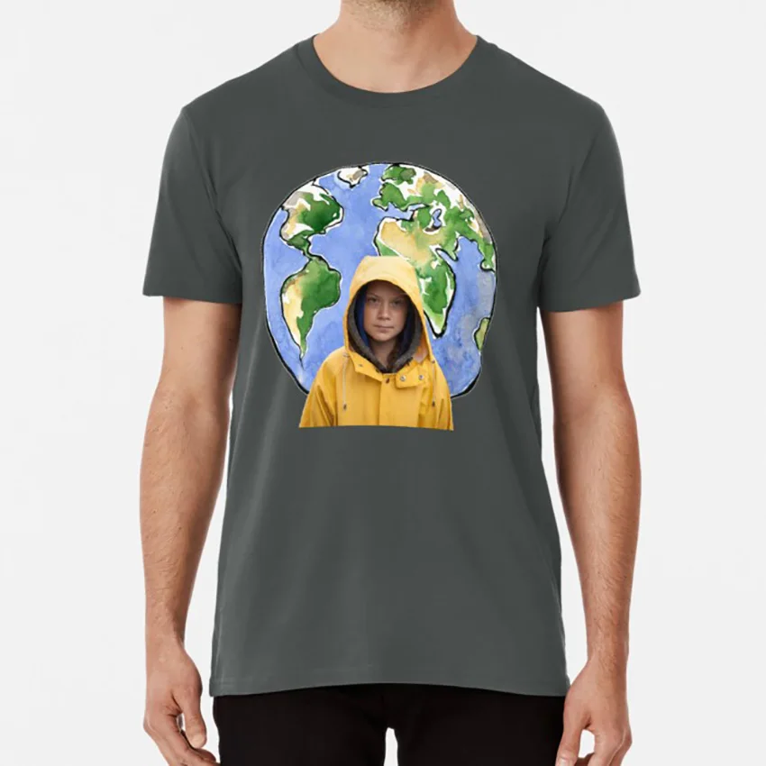 Темно-серый Футболка Greta Thunberg greta save the world - Цвет: Темно-серый