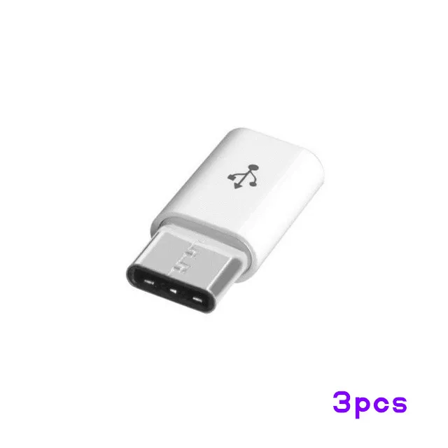 3 шт. type-C-Micro USB кабель для телефона Android для huawei Sumsang Xiaomi type-c-Micro usb Otg адаптер для зарядки и передачи данных - Цвет: white