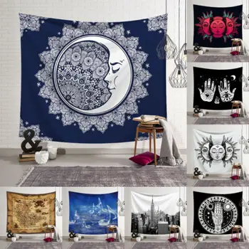 

India Mandala Tapestry Wall Hanging Sun Moon Tarot Wall Tapestry Wall Carpet Psychedelic Tapiz Witchcraft Wall Cloth Tapestries