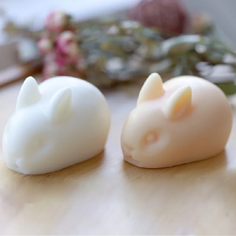 FUNBAKY 6 Полость 3D Кролик Форма Силиконовая формочка в виде животного для мыловарения DIY ручной работы буханка форма для свадьбы Silikon