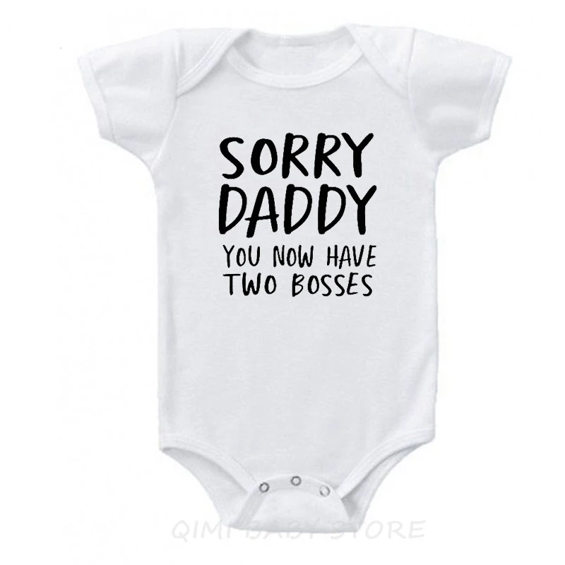 Sorry Daddy you now have two Boys детские комбинезоны с печатью летняя одежда для малышей комбинезон для новорожденных мальчиков и девочек