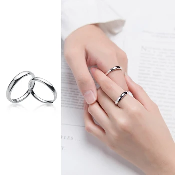 

Mocanie Hight Quality 925 Sterling Silver Adjustable Free Size Couple Ring for Men Women Fashion Wedding Bands Fine Jewelry Gift