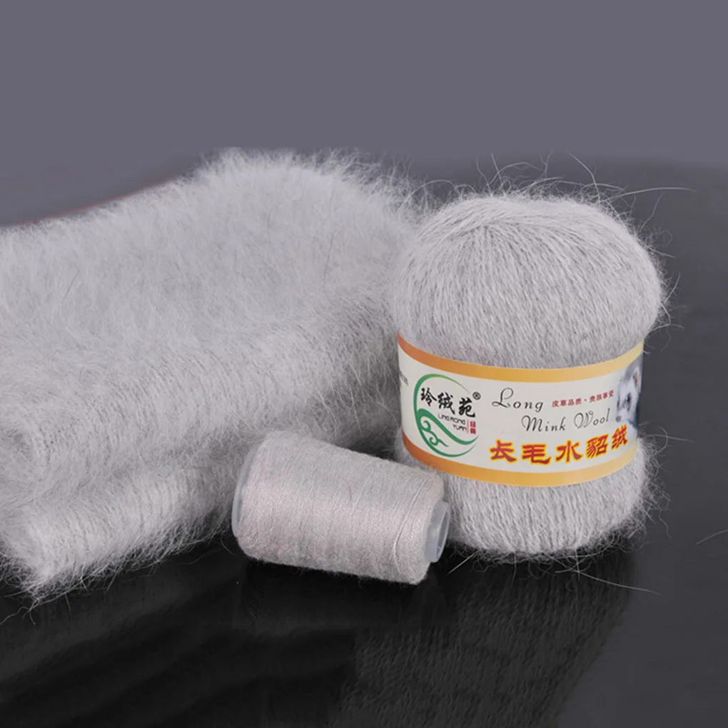 

50g Soft Mink Wool Wool and Hand-knitted Luxury Long Long-wool Cashmere Knitted Crochet Wool and Yarn For Autumn