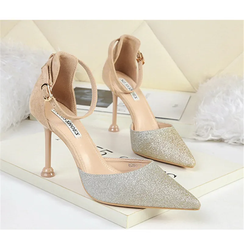 Women Sandals 2022 Summer Sexy High Heels Bling Korean Casual Elegant Shoes