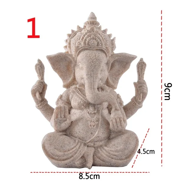 Sandstone Ganesha Statue India Lord Ganesha Elephant God for Aquarium Table Decoration