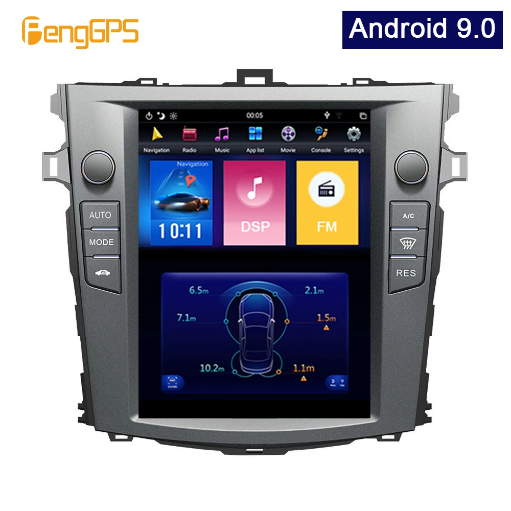 Android 9,0 Tesla вертикальный экран Автомобильный плеер gps навигация для Toyota Corolla 2007-2013 аудио плеер 12,1 дюймов