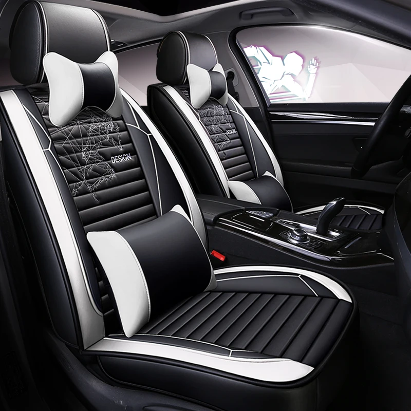 Volledige Dekking Eco-Lederen Auto Zetels Covers Pu Lederen Auto Stoelhoezen Voor Kia Ochtend Picanto Rio Cerato Ziel zaad Optima