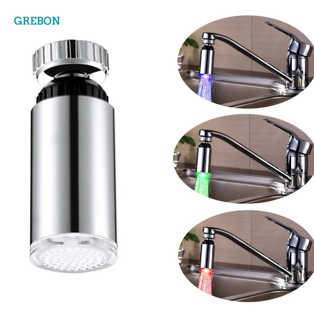 

Led faucet light nozzle for water tap kitchen faucet filter bathroom faucet nozzl color changing spray head temperature sensor