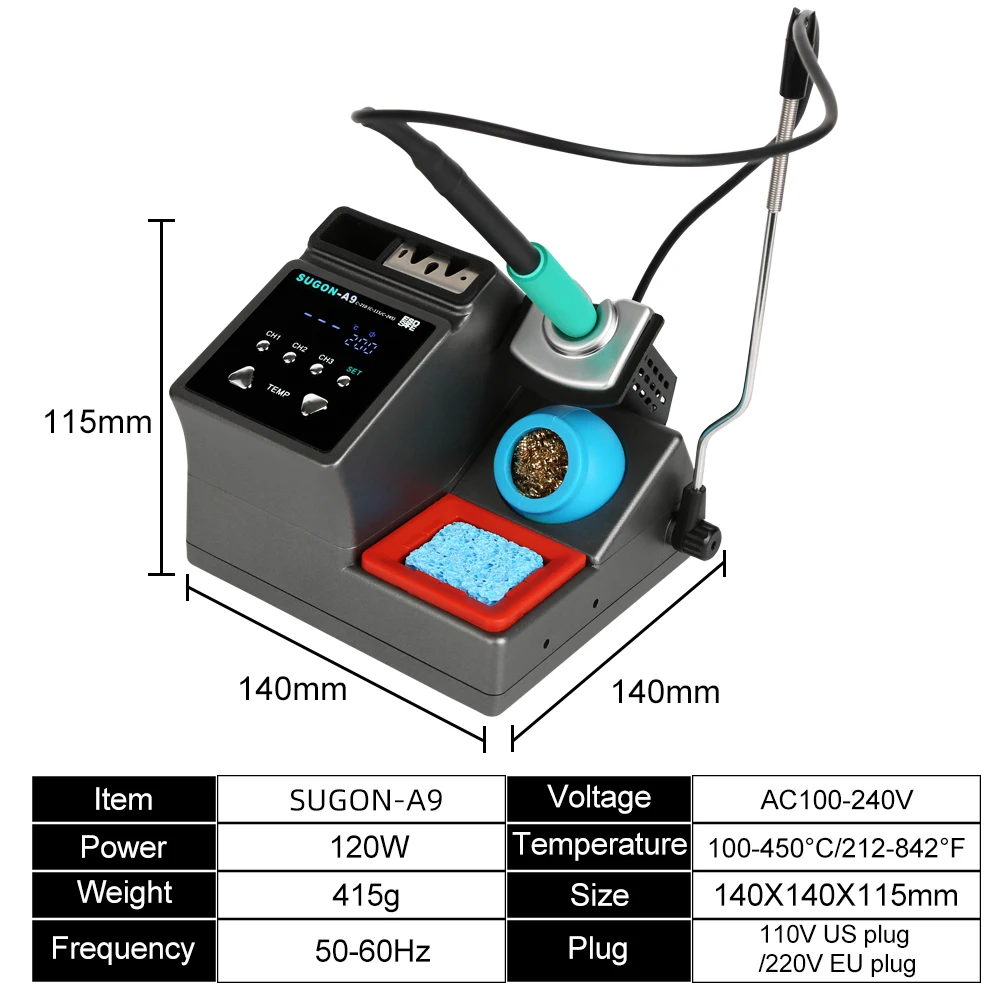 gas welding machine SUGON A9 Soldering Station Compatible C115/C210/C245 Handle Lead-Free Smart Welding Station For Phone BGA PCB Repair arc welders