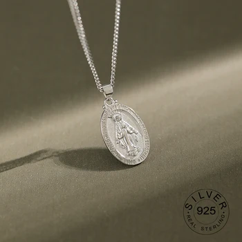 

925 Sterling Silver Baroque God Pendants Necklace Simple Design Wild Elegant Charm God Necklace For Women Jewelry