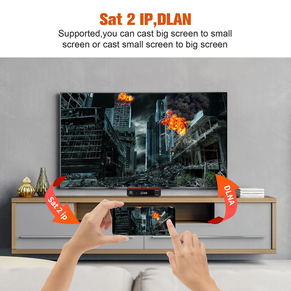 Receptor de Satélite Wi-fi sem Caixa de tv Atualização por v8 Gtmedia Prime Super Nova Suporte H.265 Construído Aplicativo v9 Dvb-s2 - Image 3