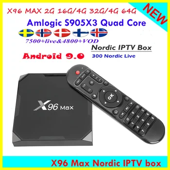 

Newest X96 Max Amlogic S905X3 Android 9.0 TV BOX 4GB 64GB 32GB Scandinavian IPTV Nordic IPTV Code for Sweden Norway Denmark
