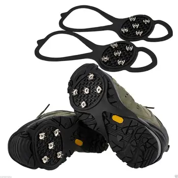 

Mounchain Anti-Slip Skiing Shoes Cover Climbing Spikes Grips 5 Teeth Crampon Shoes Cleats for Skating Snowy Road