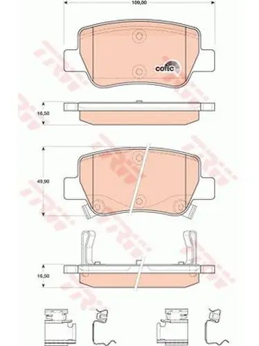 Колодки дисковые з.\ Toyota Avensis 1.6-2.0/2.0D/2.2D 08 TRW GDB